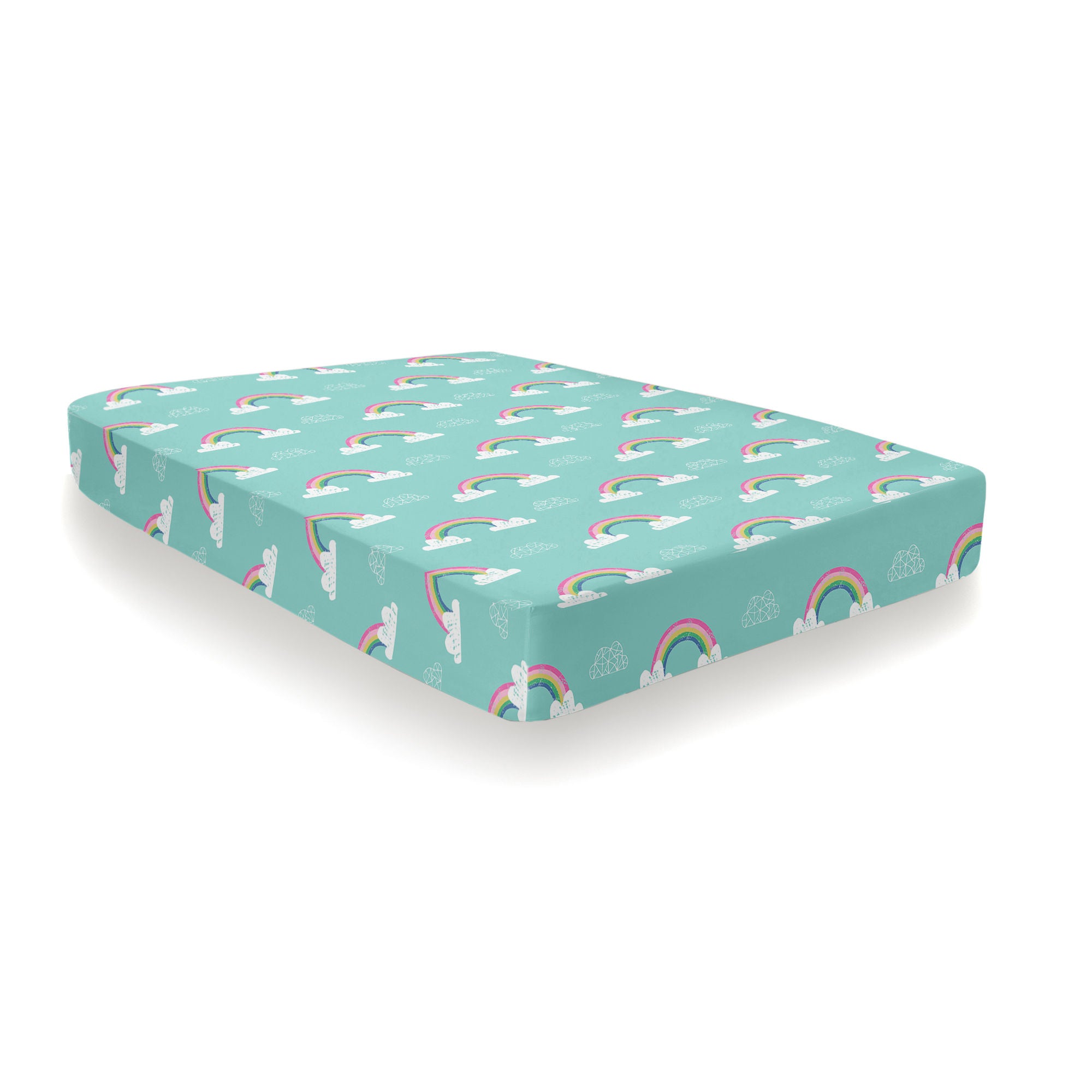 Rainbow Unicorn 25cm Fitted Bed Sheet by Bedlam in Multicolour - 25cm Fitted Bed Sheet - Bedlam