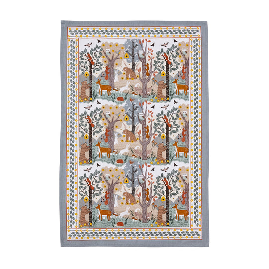 Wildwood Cotton Tea Towel in Grey