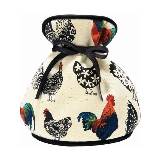 Rooster Tea Cosy Muff in Cream