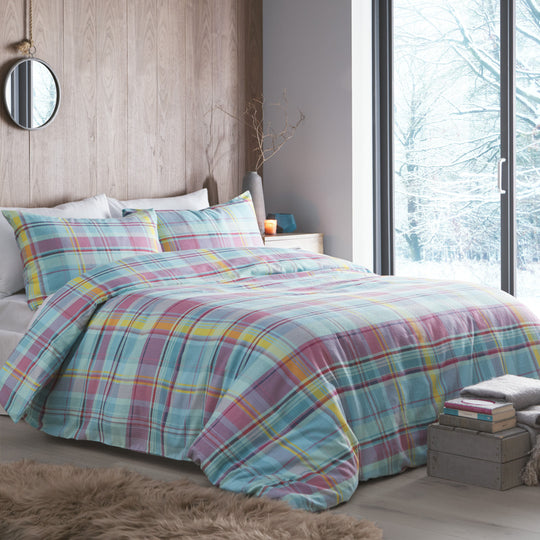 Applecross Check Duvet Cover Set in Multicolour