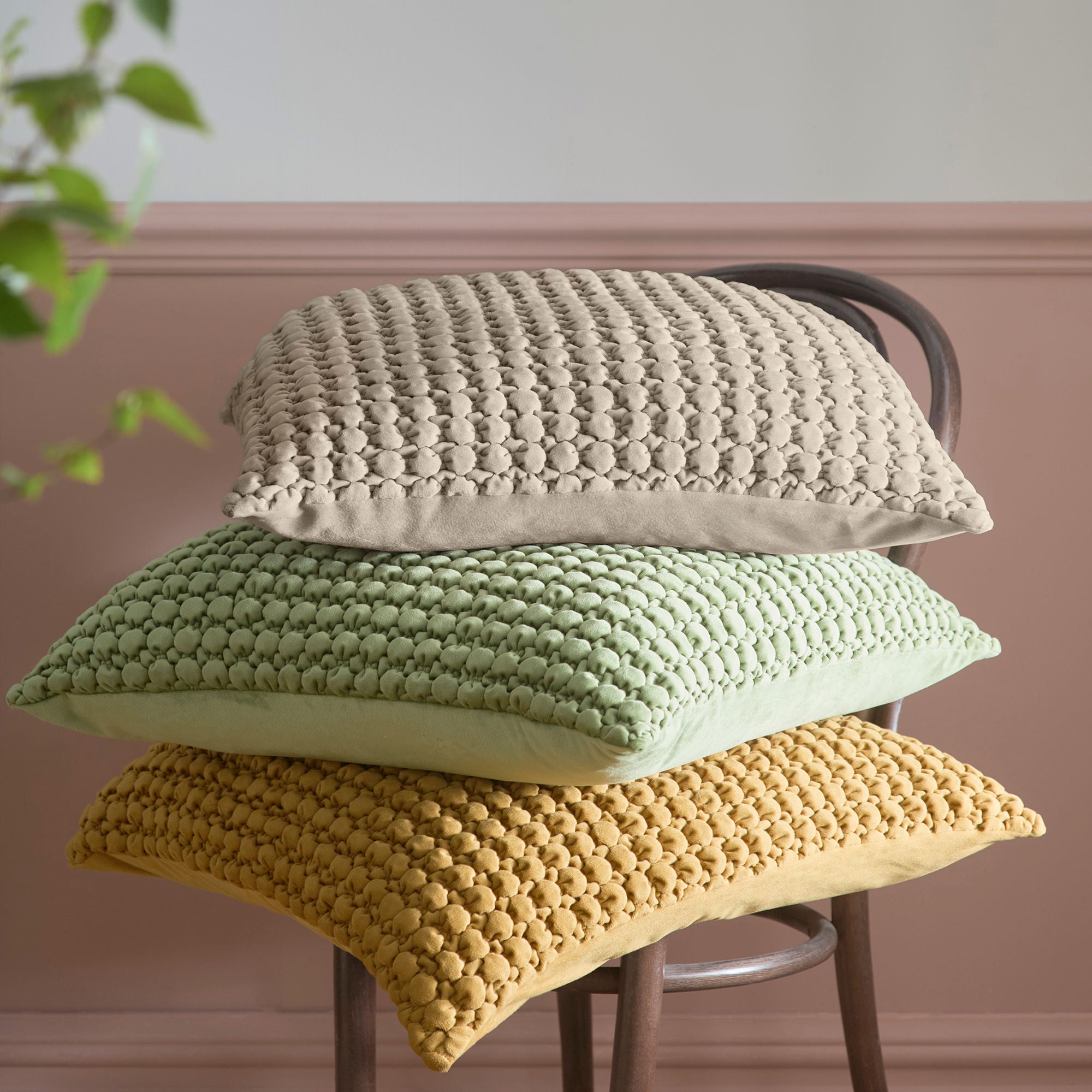 Bobble Cushion in Ochre 55 x 55cm - Cushion - Appletree