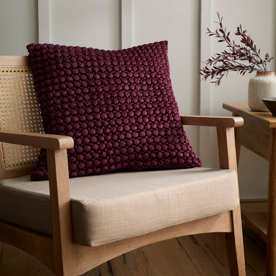 Bobble Cushion in Berry 55 x 55cm