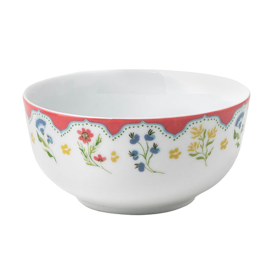 Boho Floral Porcelain Bowl in Multicolour