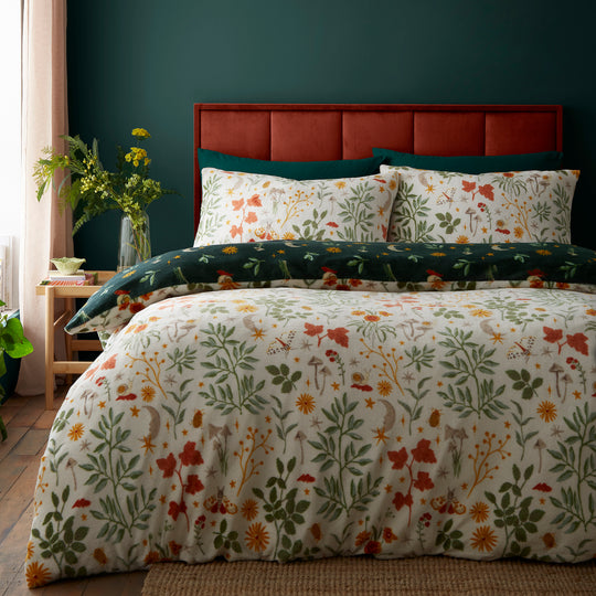 Botanical Mushrooms Duvet Cover Set in Natural
