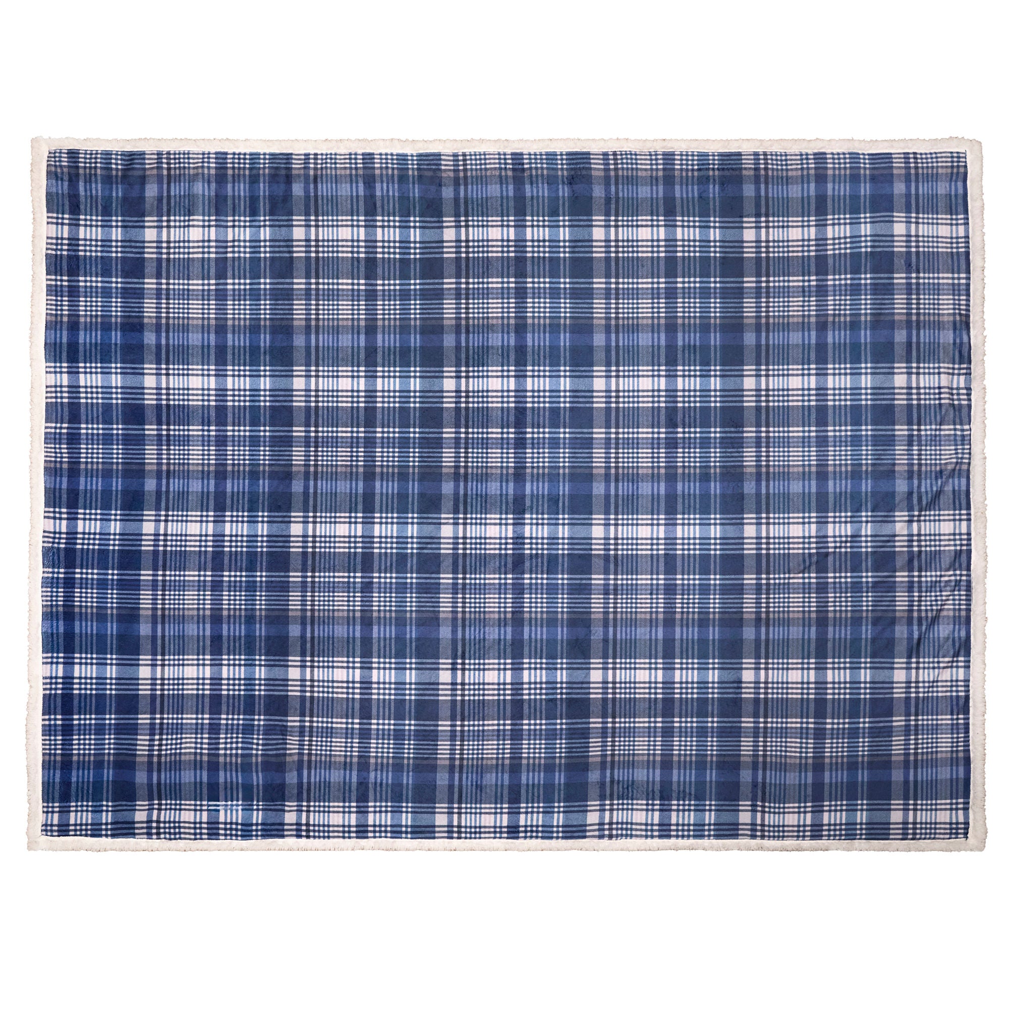 Bennet Check Throw in Navy 150 x 200cm - Throw - D & D Lodge