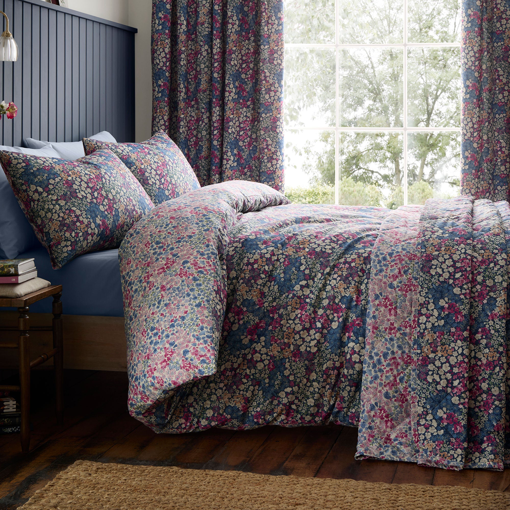Bessie Bedspread in Navy 200 x 230cm - Bedspread - Dreams & Drapes