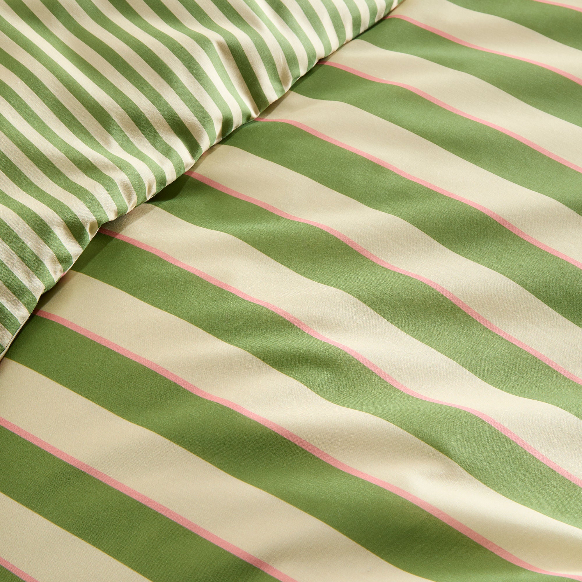 Bold Stripe Duvet Cover Set in Green - Duvet Cover Set - Fusion