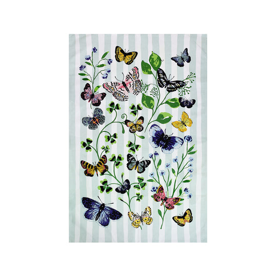 Butterfly Grove Cotton Tea Towel in Blue