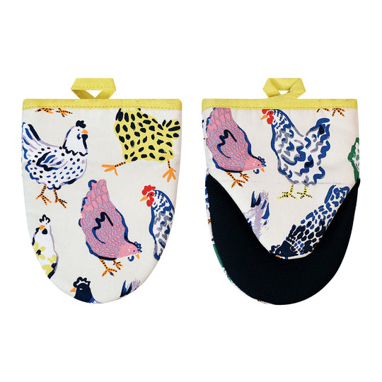 Chick Chicken Microwave Mitts Pair in Yellow