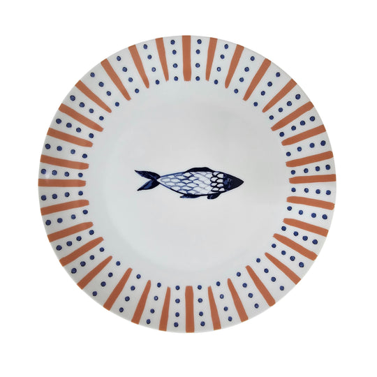 Catch of the Day Porcelain Dinner Plate in Multicolour