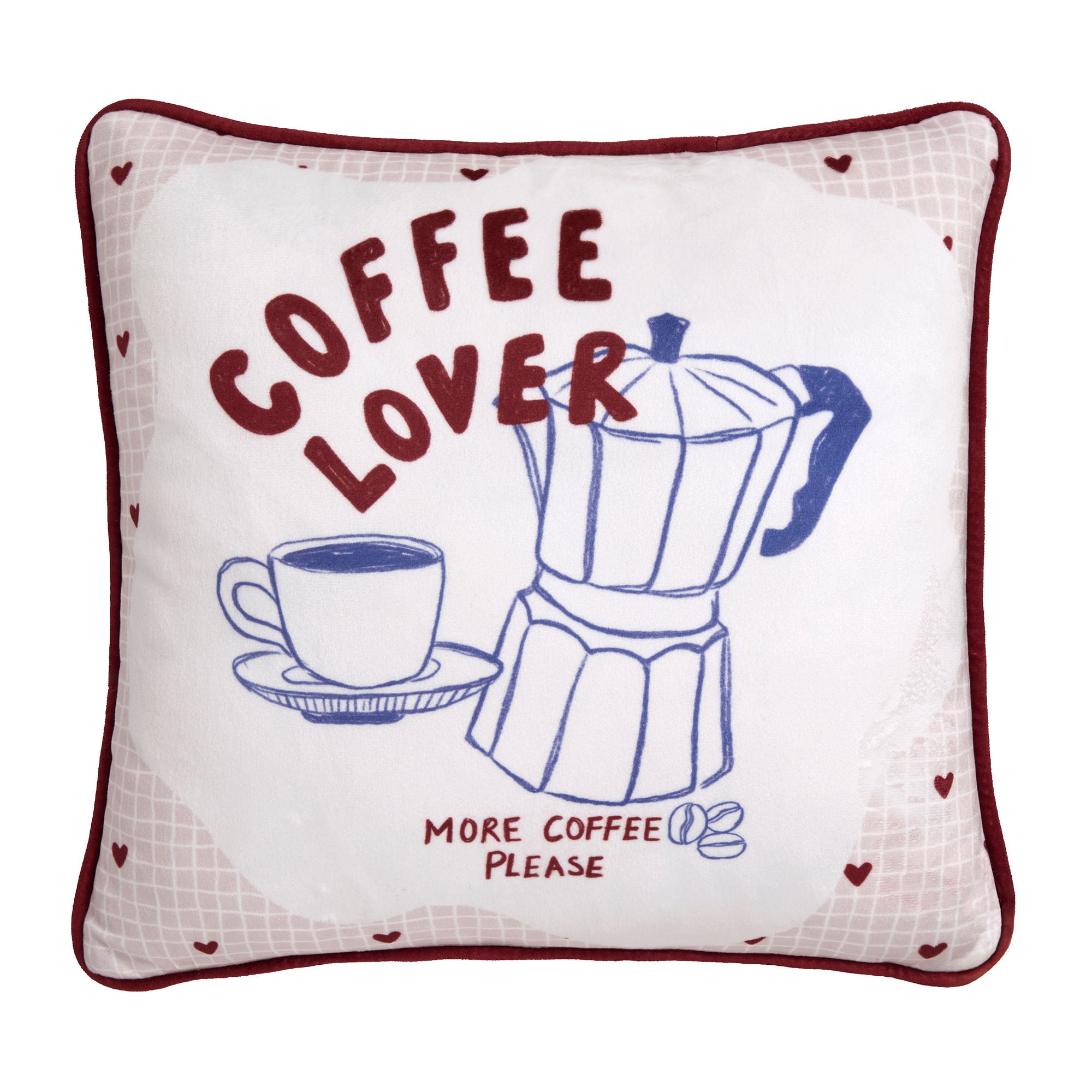 Coffee Club Cushion in Blue 43 x 43cm - Cushion - Fusion