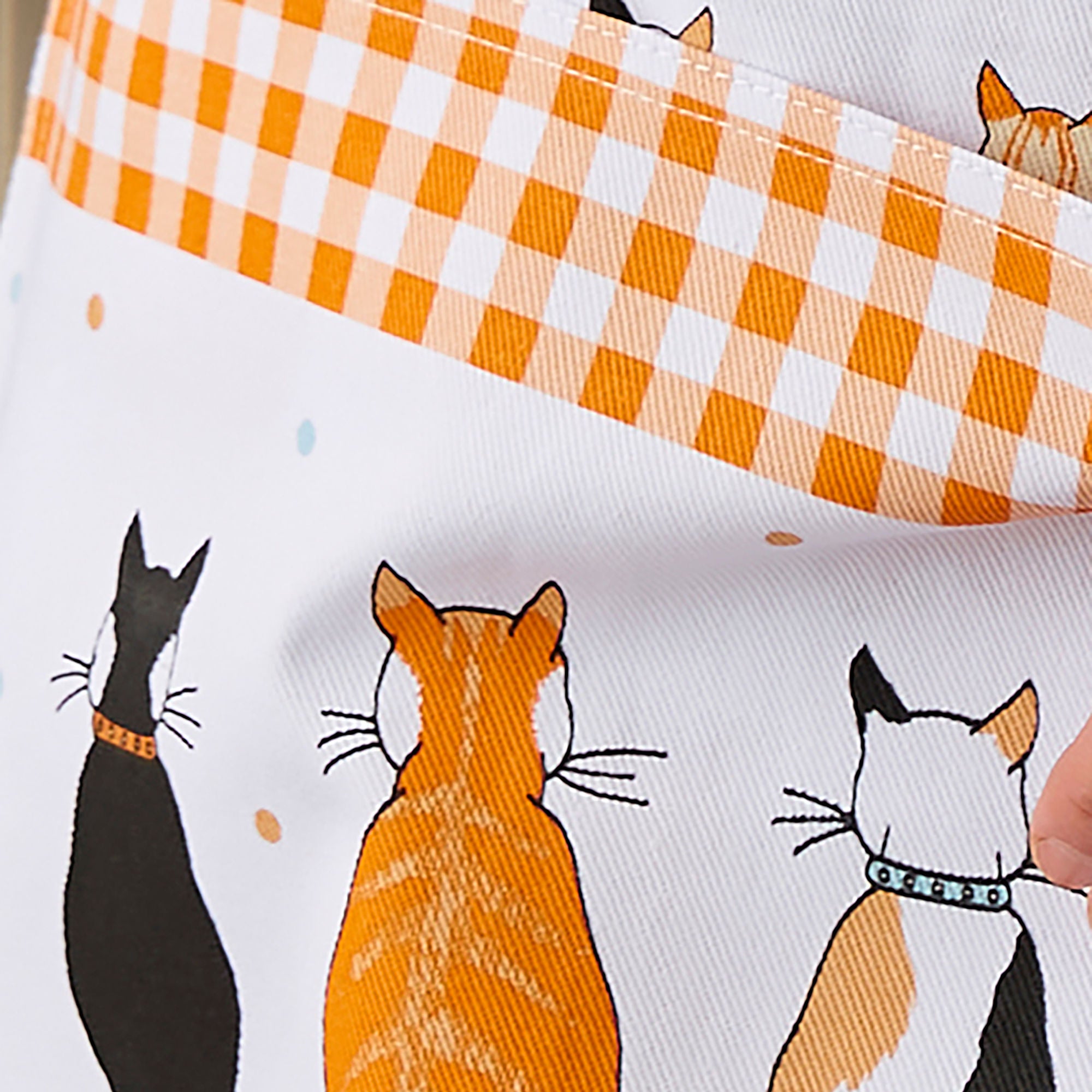 Cats In Waiting 2026 Cotton Apron in Orange - Apron - Ulster Weavers