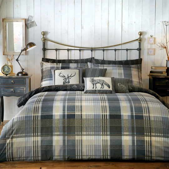 Connolly Check Duvet Cover Set in Charcoal