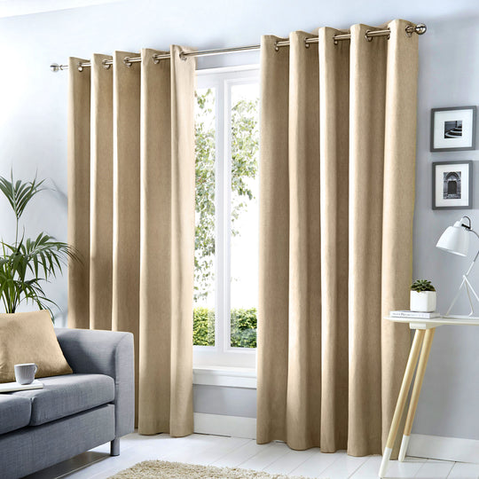 Cannes Eyelet Curtains in Natural