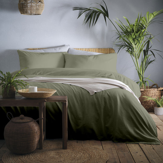 Cassia Duvet Cover Set in Khaki