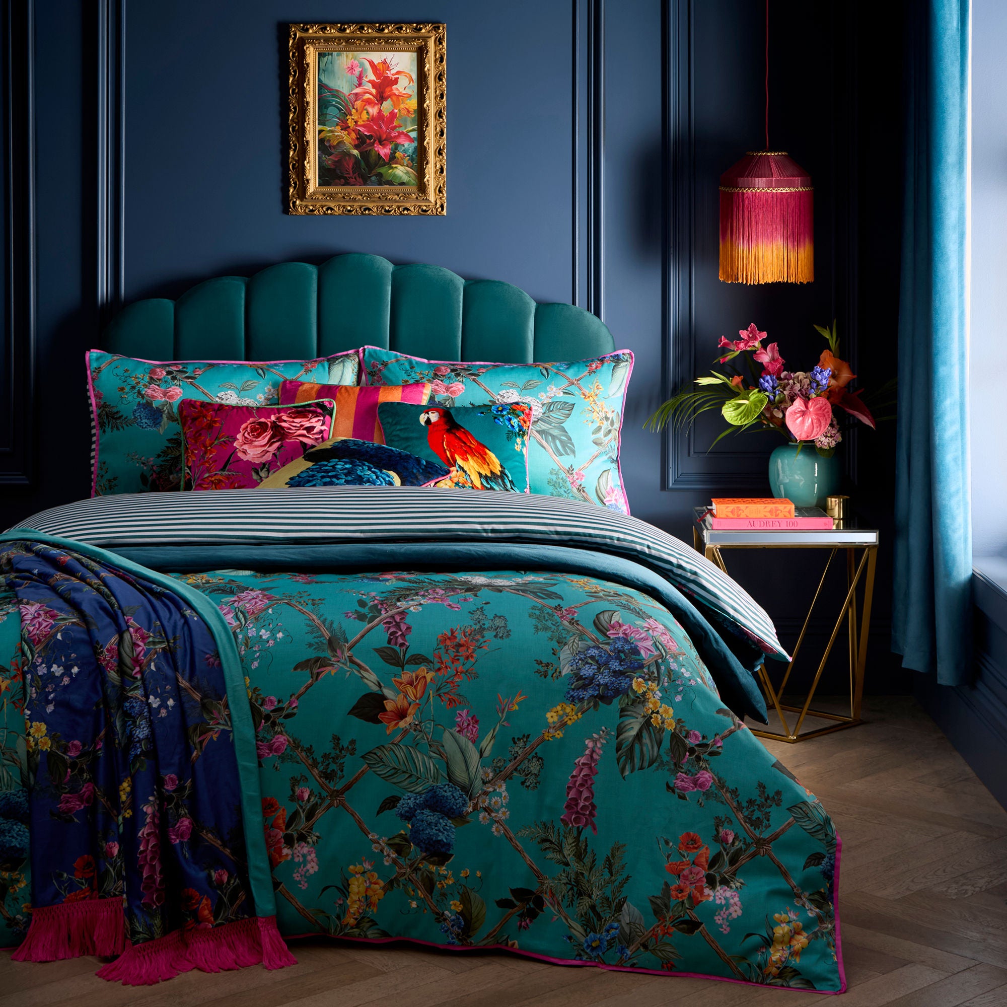 Cotswold Fantasia Duvet Cover Set by Laurence Llewelyn-Bowen in Teal - Duvet Cover Set - Laurence Llewelyn-Bowen
