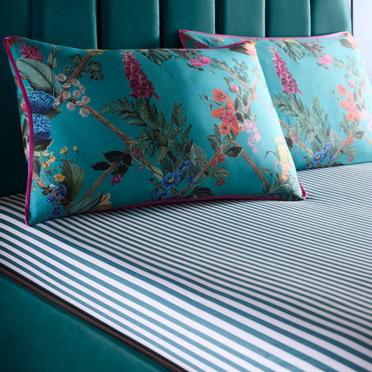 Cotswold Fantasia 28cm Fitted Bed Sheet in Teal
