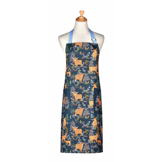 Connie the Cow Cotton Apron in Navy