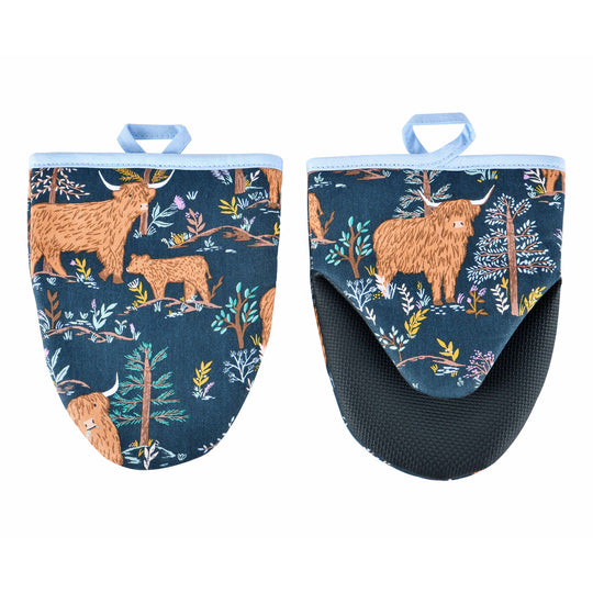 Connie the Cow Microwave Mitts Pair in Navy