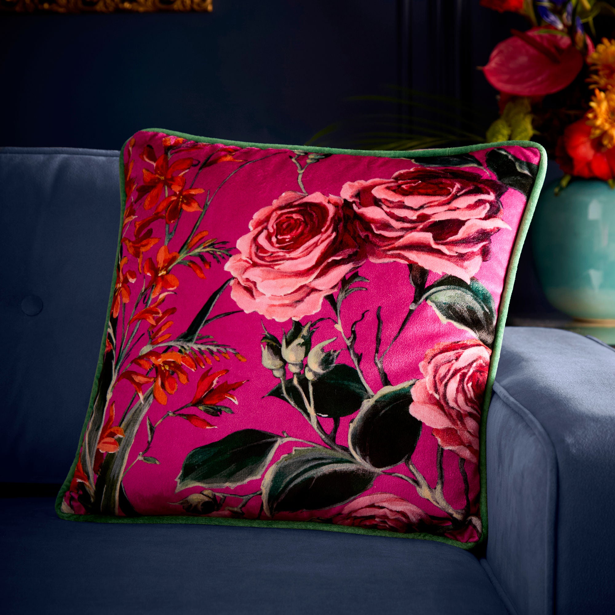 Cotswold Fantasia Dawn Cushion by Laurence Llewelyn-Bowen in Pink 43 x 43cm - Cushion - Laurence Llewelyn-Bowen
