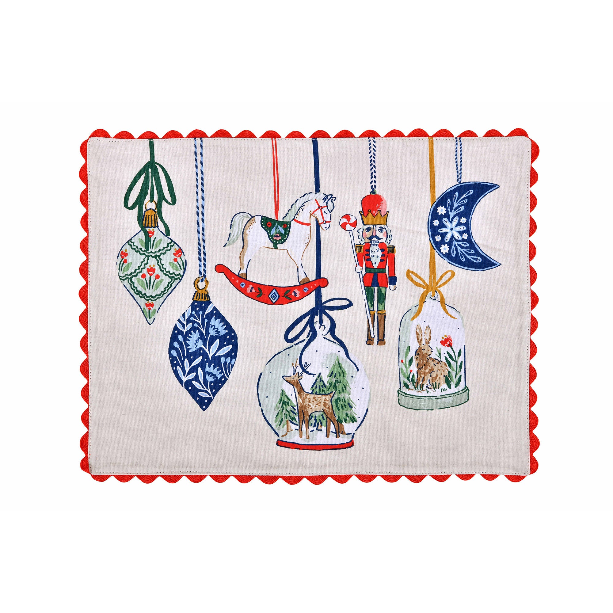 Ulster Weavers Christmas Ornaments Placemat - Cotton - 2 Pack One Size in Multi - Placemat - Ulster Weavers