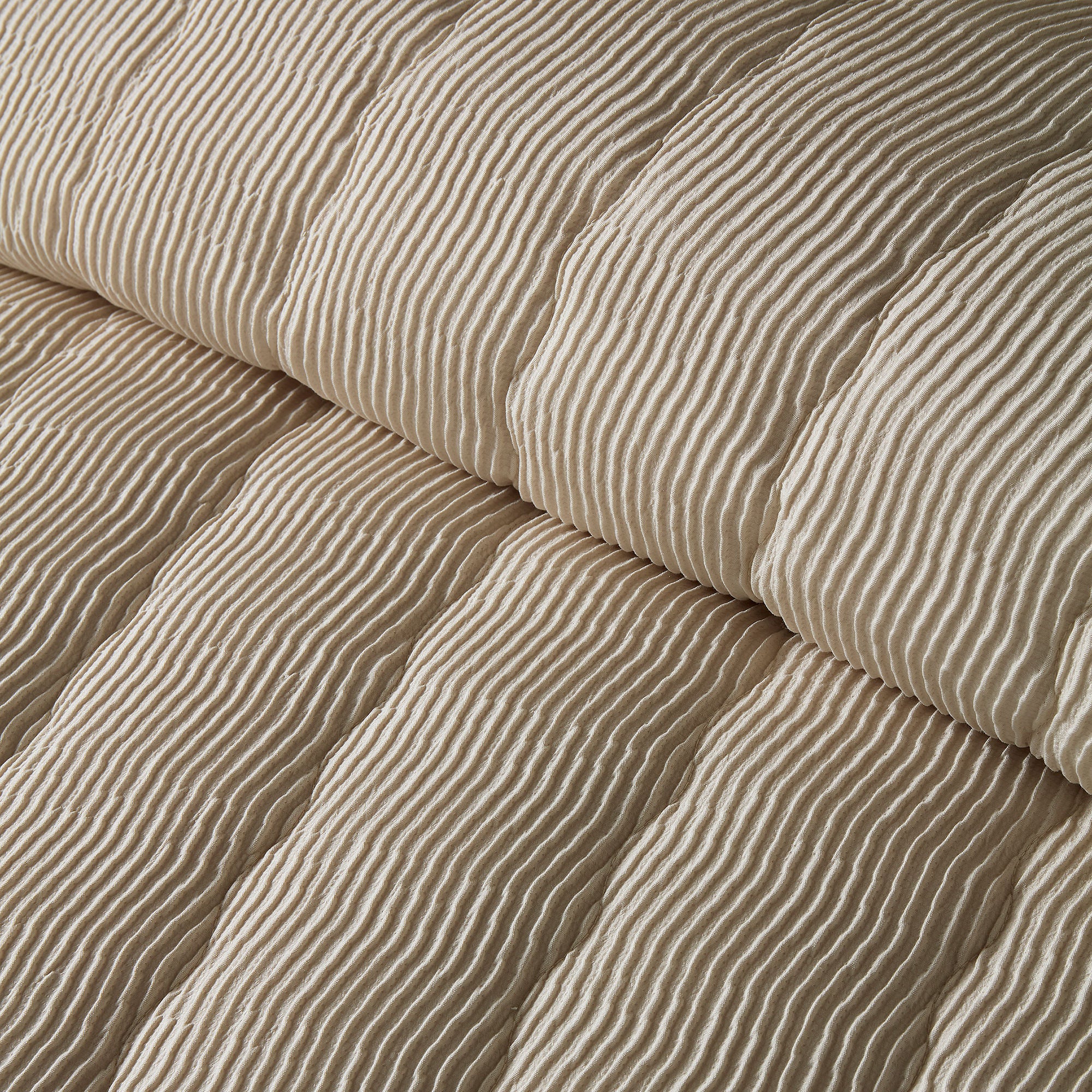 Crinkle Wave Duvet Cover Set in Natural - Duvet Cover Set - Serene