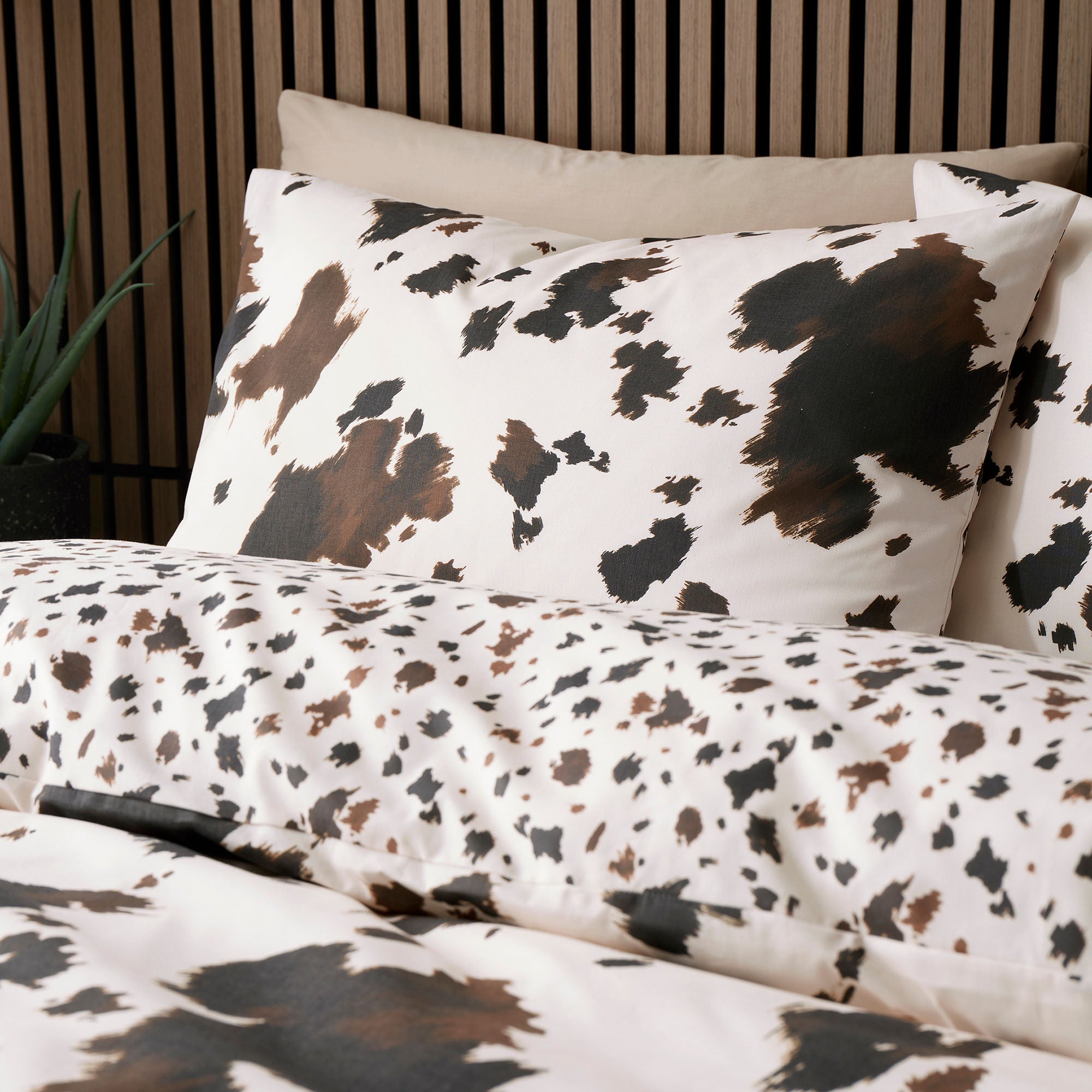 Cow Print Duvet Cover Set in Natural - Duvet Cover Set - Fusion