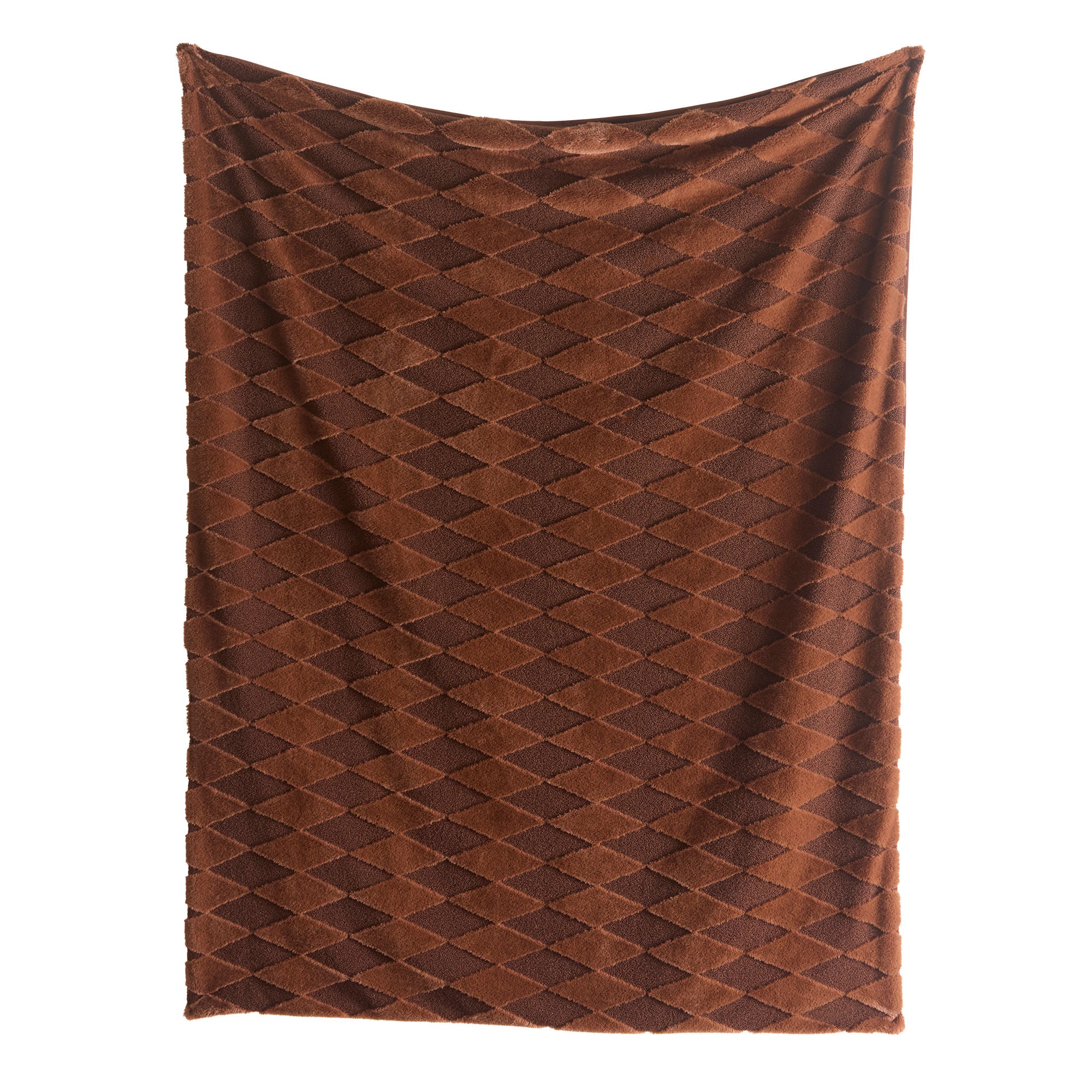 Cosy Diamond Throw in Chocolate 150 x 200cm - Throw - Appletree