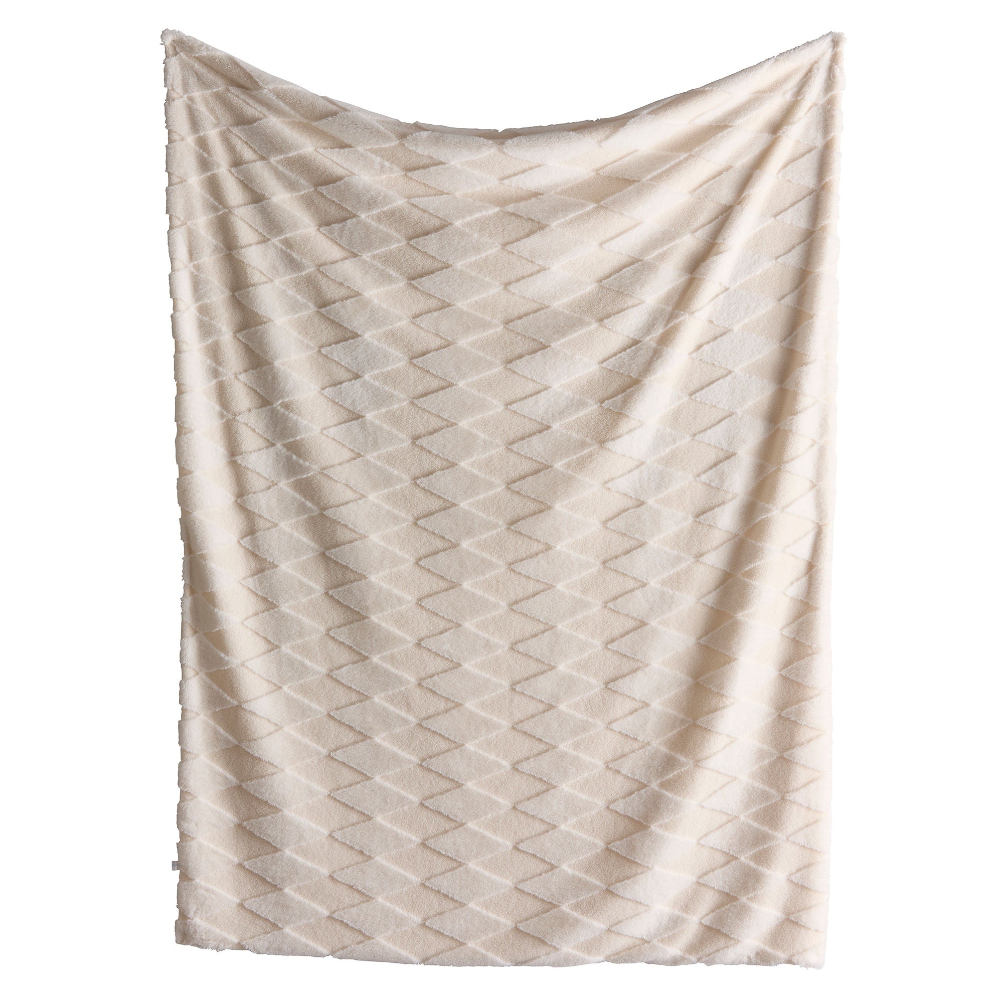 Cosy Diamond Throw in Natural 150 x 200cm - Throw - Appletree
