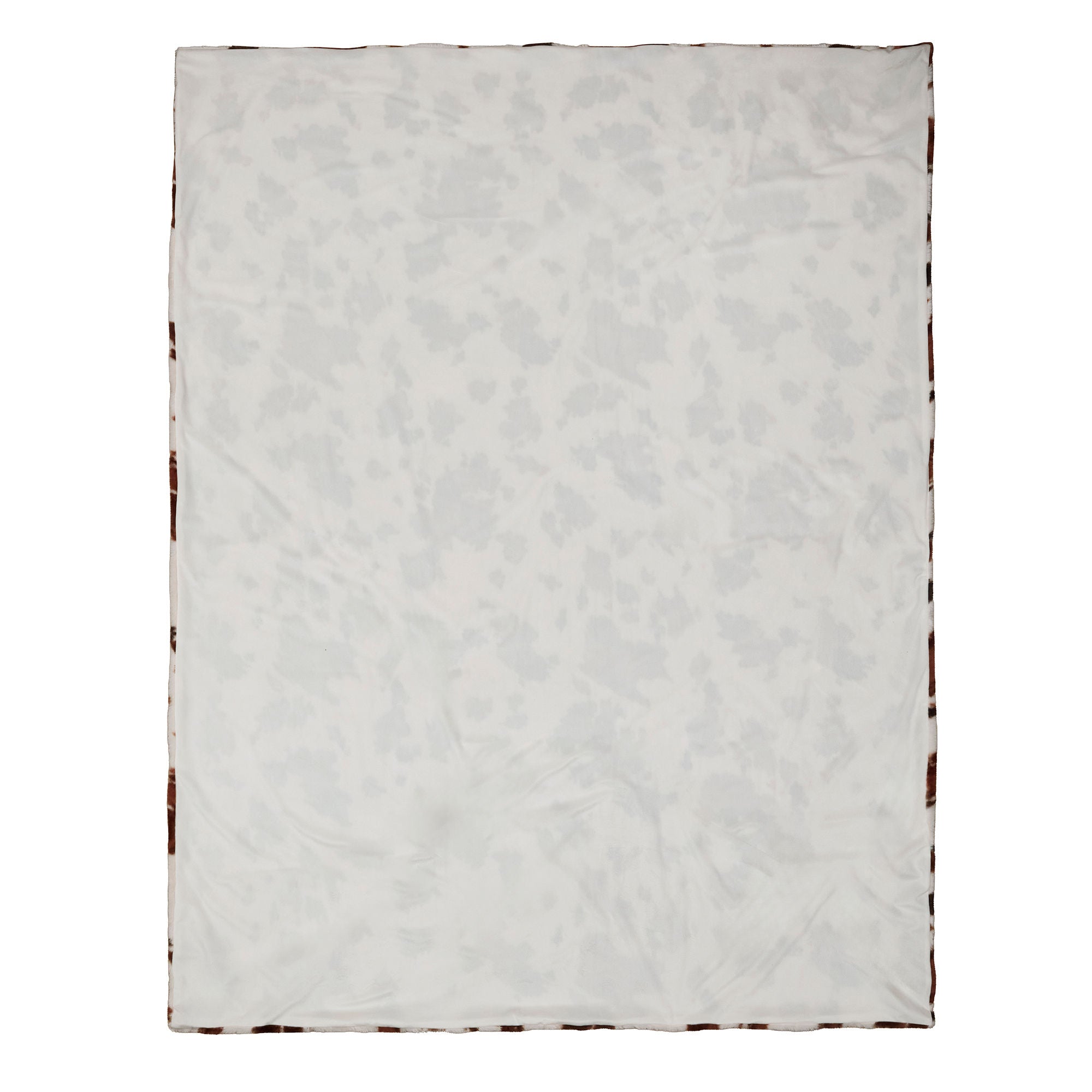 Cow Print Faux Fur Bedspread in Natural 150 x 200cm