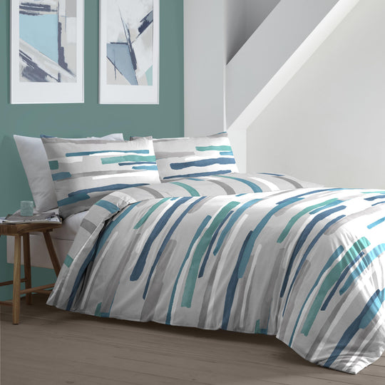 Clifton Duvet Cover Set in Teal