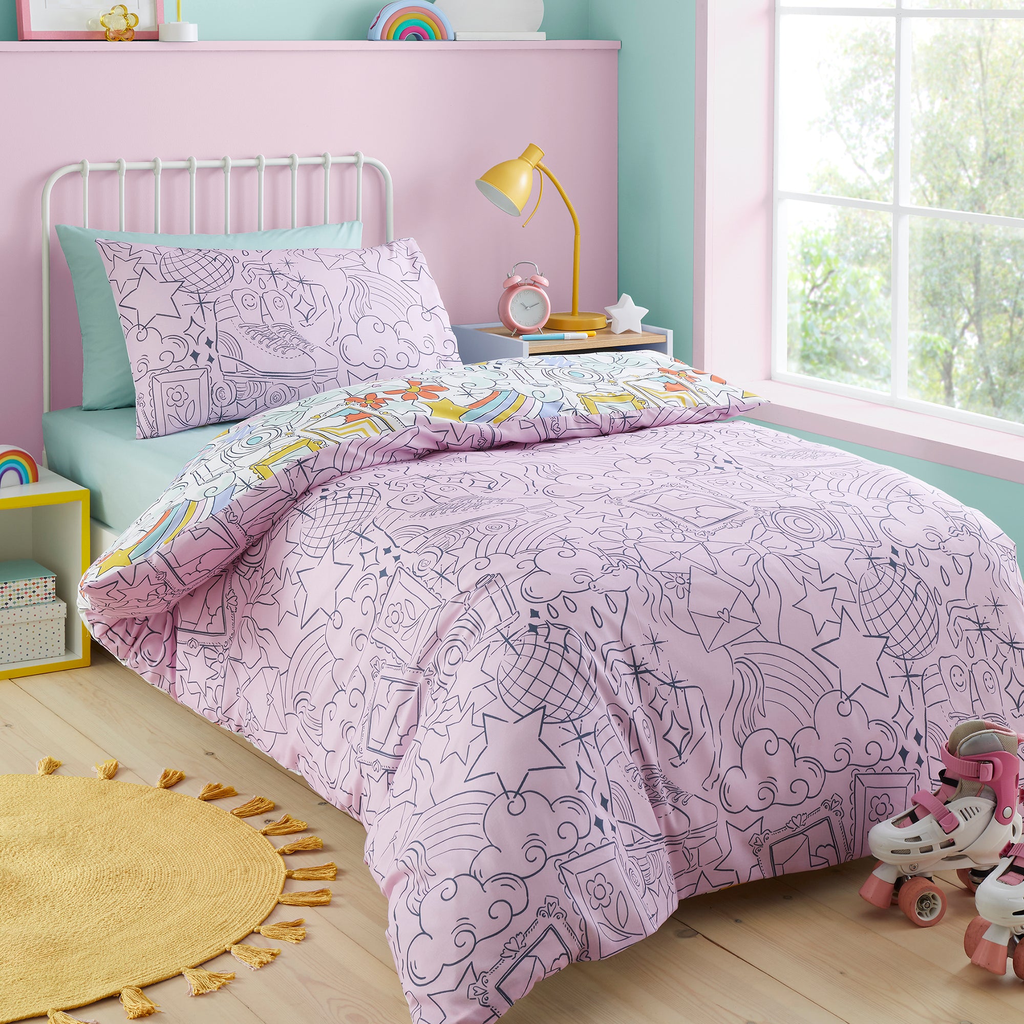 Doodle Hobby Duvet Cover Set in Multi - Duvet Cover Set - Bedlam