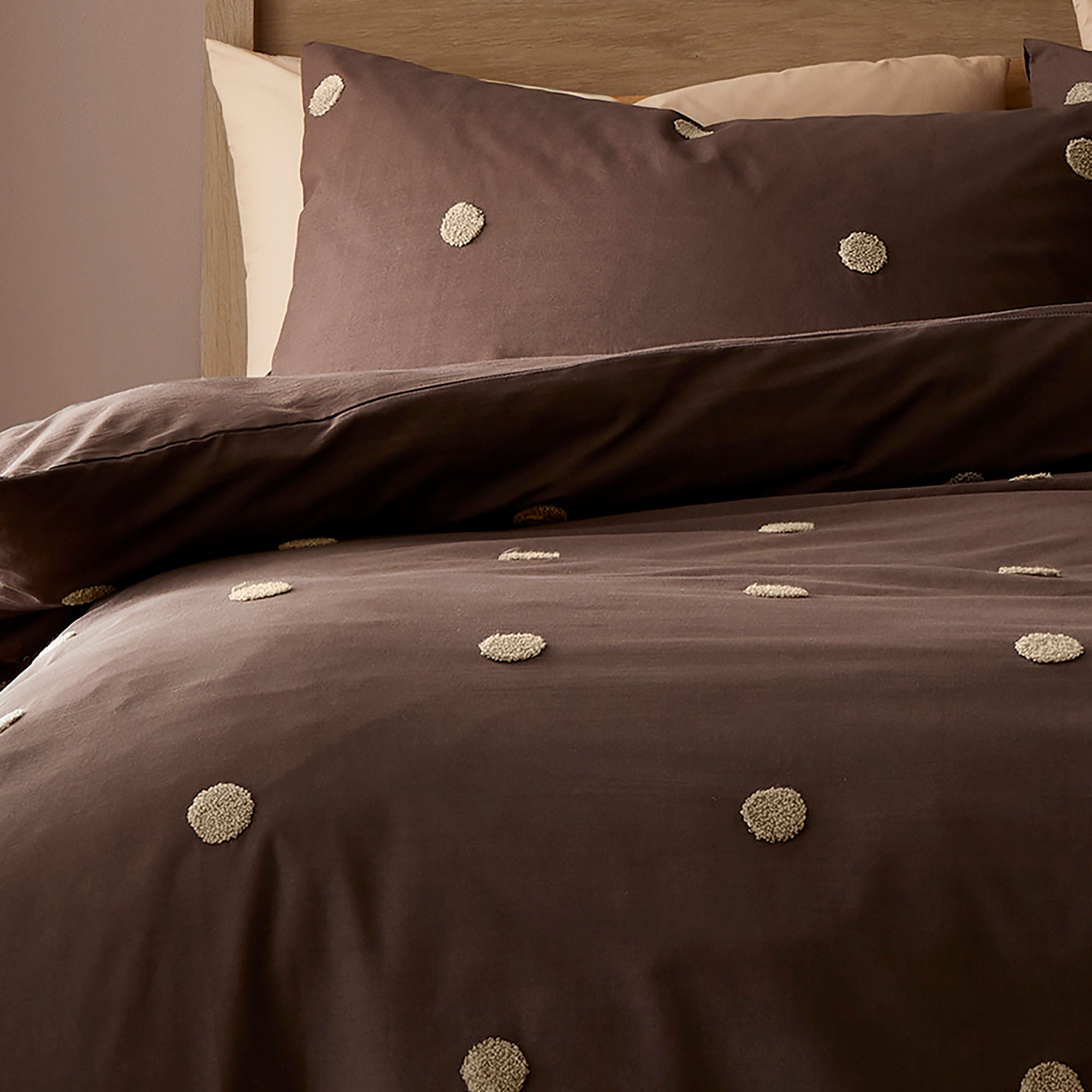 Dot Garden Duvet Cover Set in Chocolate - Duvet Cover Set - Appletree Boutique