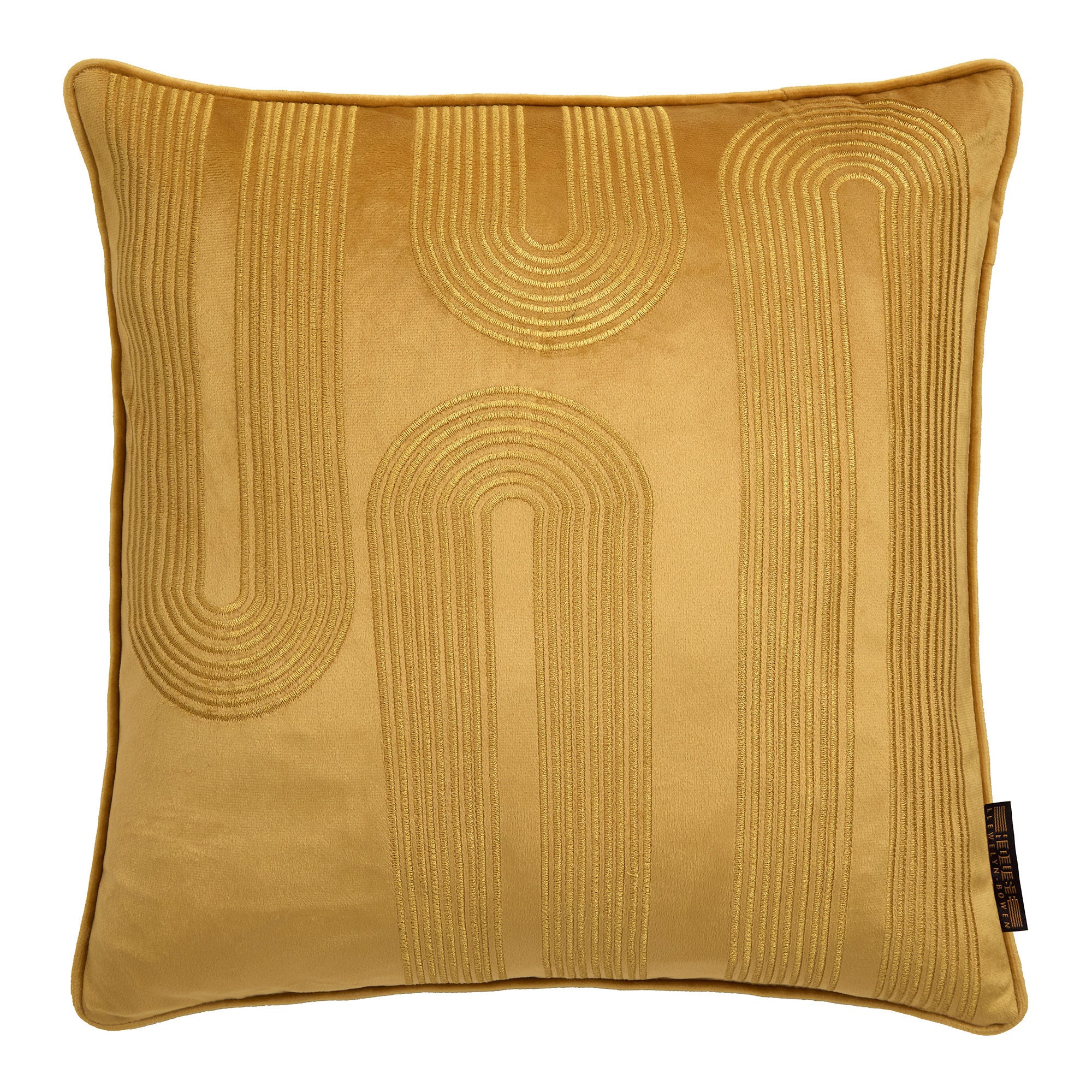 Diva Embroidery Cushion in Ochre 43 x 43cm