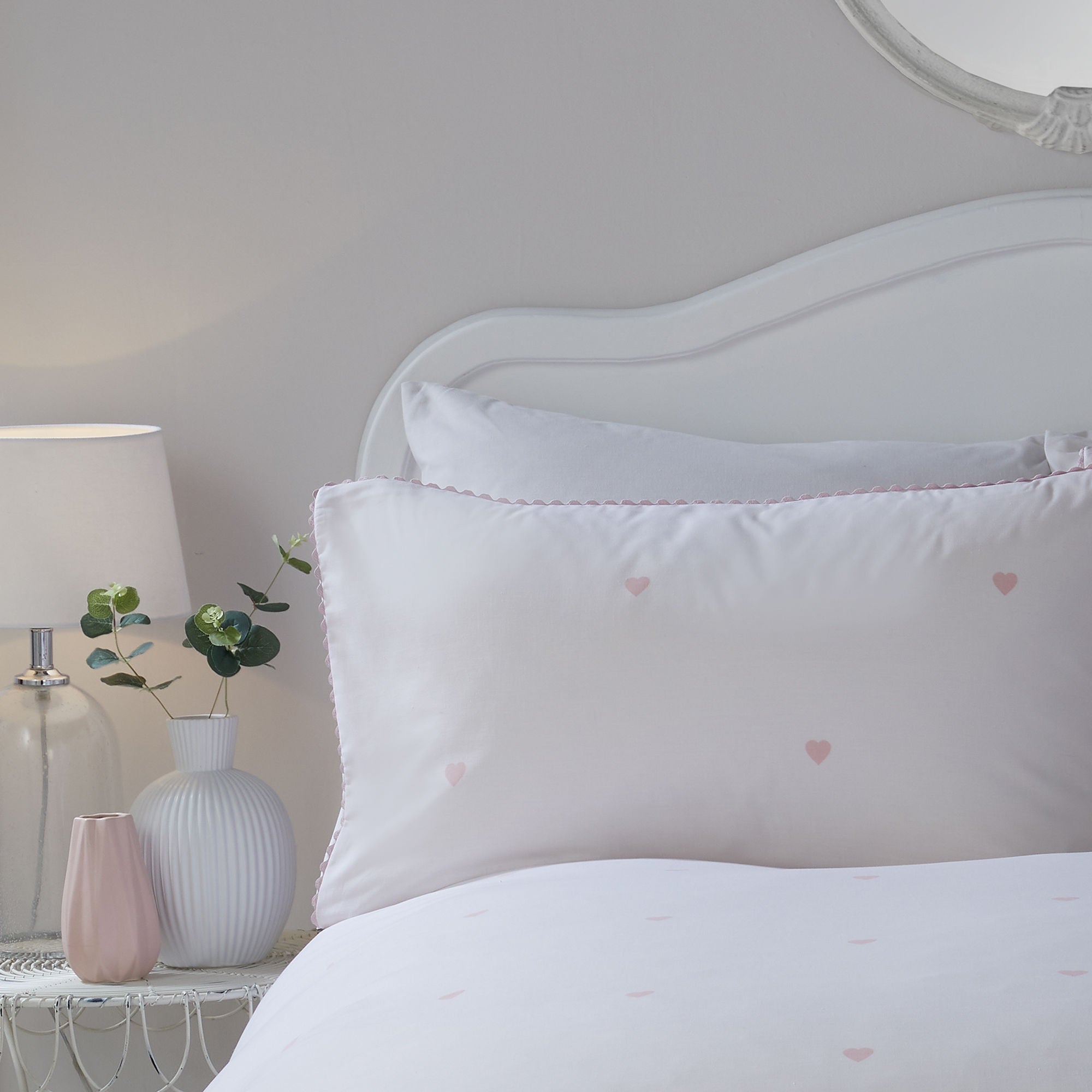 Decorative Heart Duvet Cover Set by Serene in Blush - Duvet Cover Set - Serene