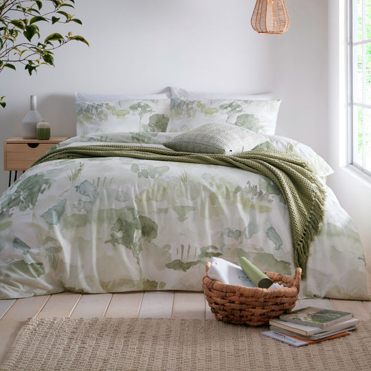 Edale Duvet Cover Set in Green