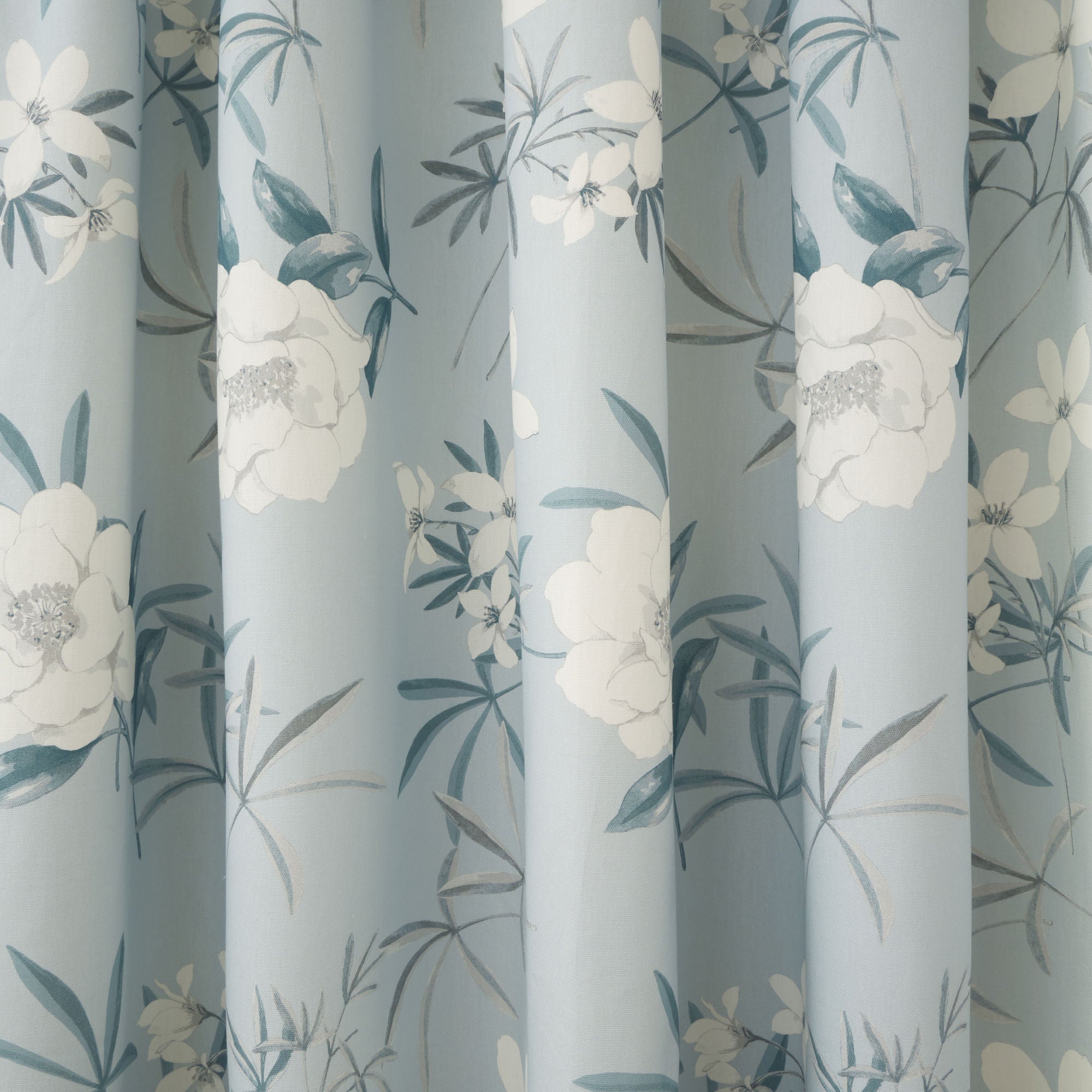 Eve Pair of Pencil Pleat Curtains With Tie-Backs by Dreams & Drapes Design in Duck Egg - Pair of Pencil Pleat Curtains With Tie-Backs - Dreams & Drapes Design