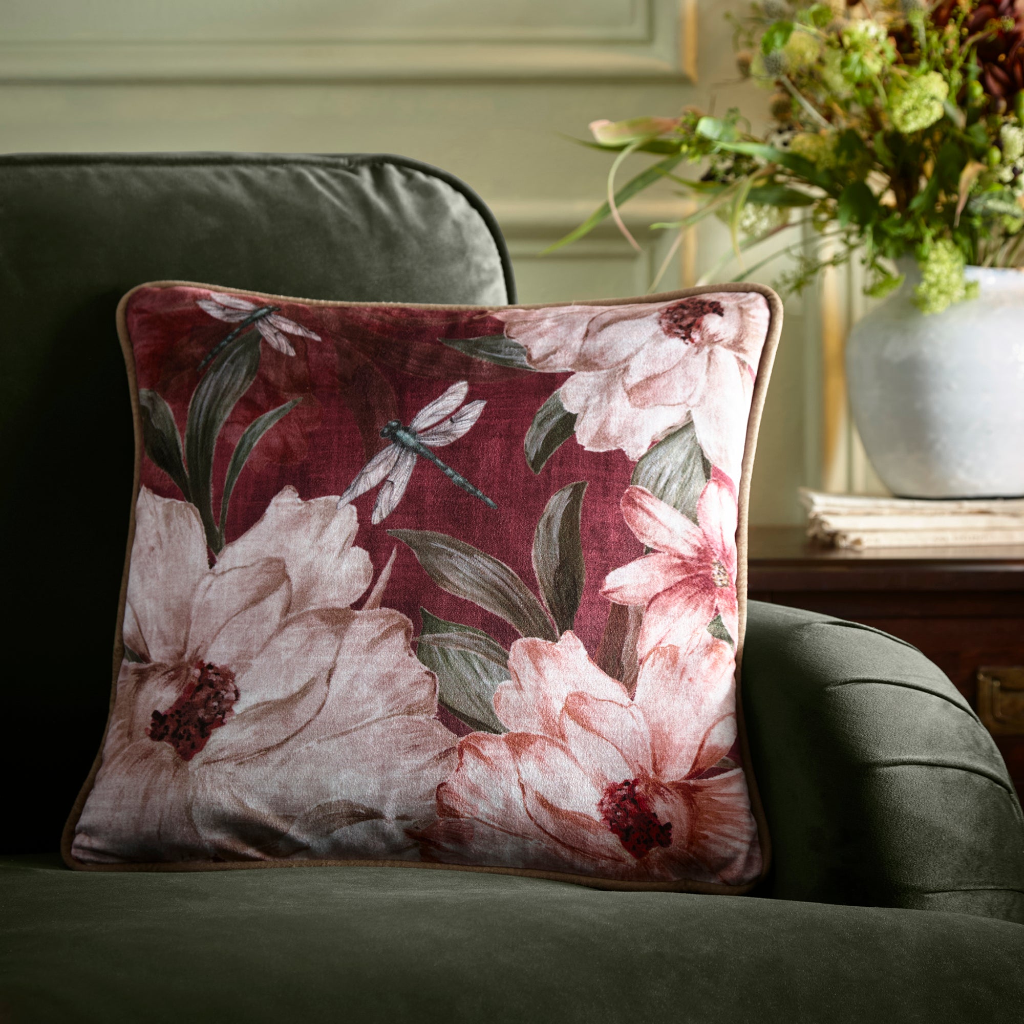 Fiorella Cushion in Wine 43 x 43cm - Cushion - Appletree