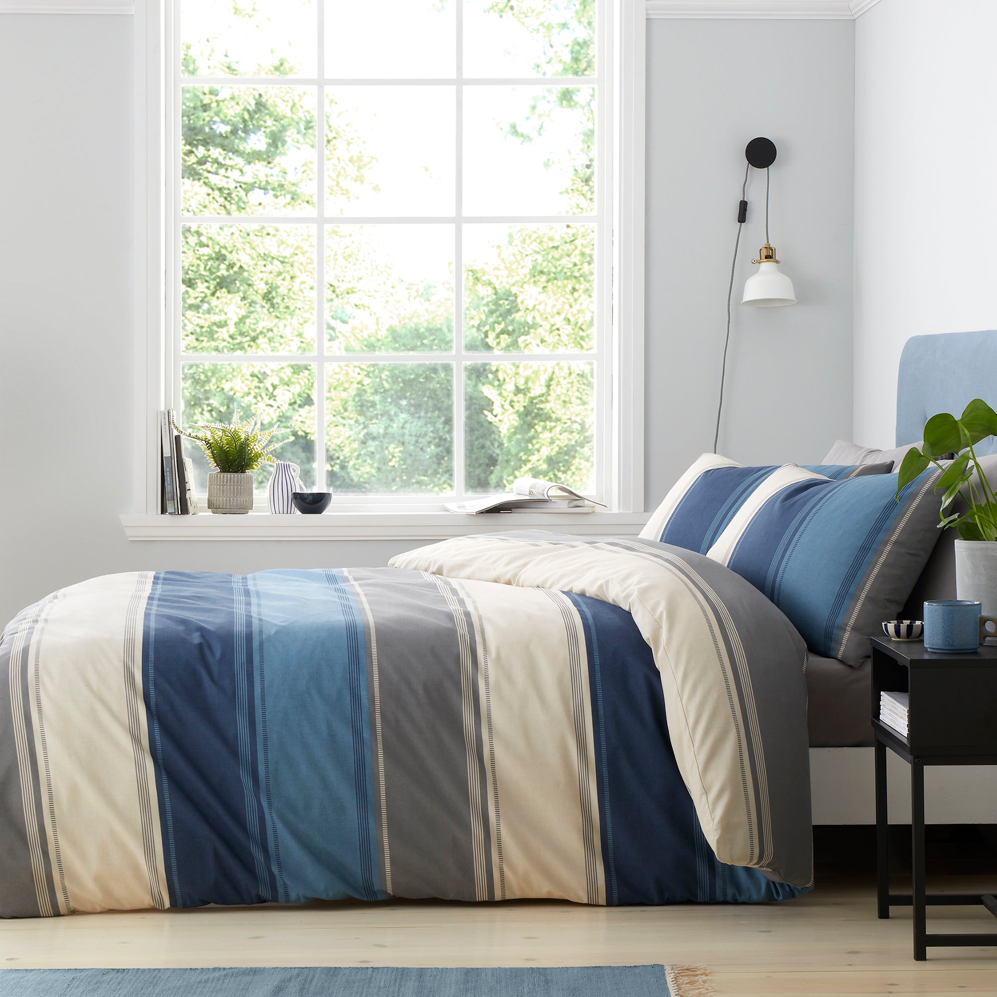 Betley Duvet Cover Set in Blue - Duvet Cover Set - Fusion