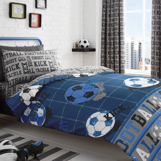 Football Duvet Cover Set in Blue