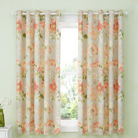 Flourette Eyelet Curtains in Natural