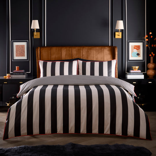 Festivo Circus Stripe Duvet Cover Set in Black