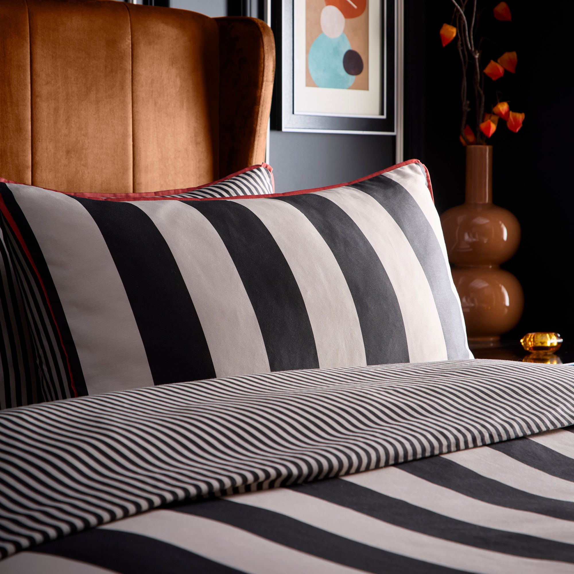 Festivo Circus Stripe Duvet Cover Set by Laurence Llewelyn-Bowen in Black - Duvet Cover Set - Laurence Llewelyn-Bowen