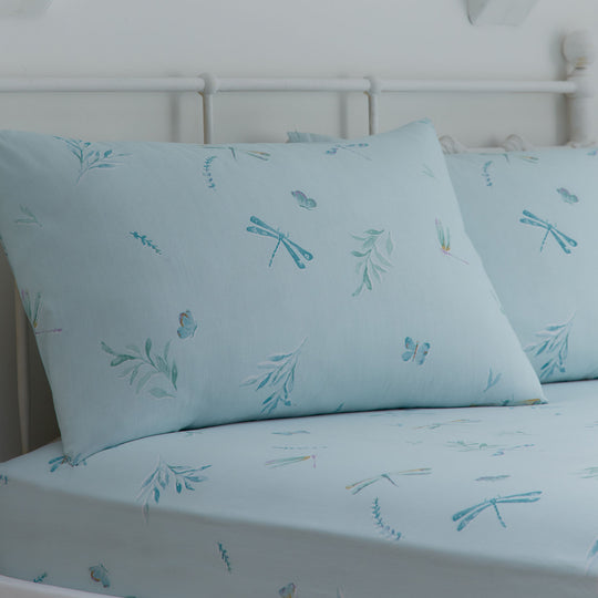 Fifi 28cm Deep Fitted Bed Sheet Set in Duck Egg