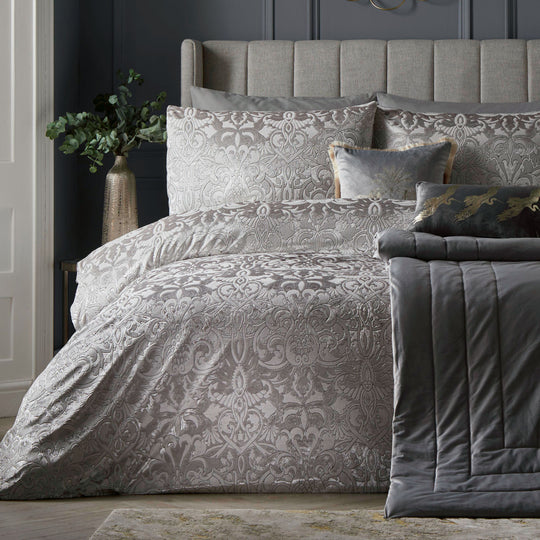 Firenza Duvet Cover Set in Silver