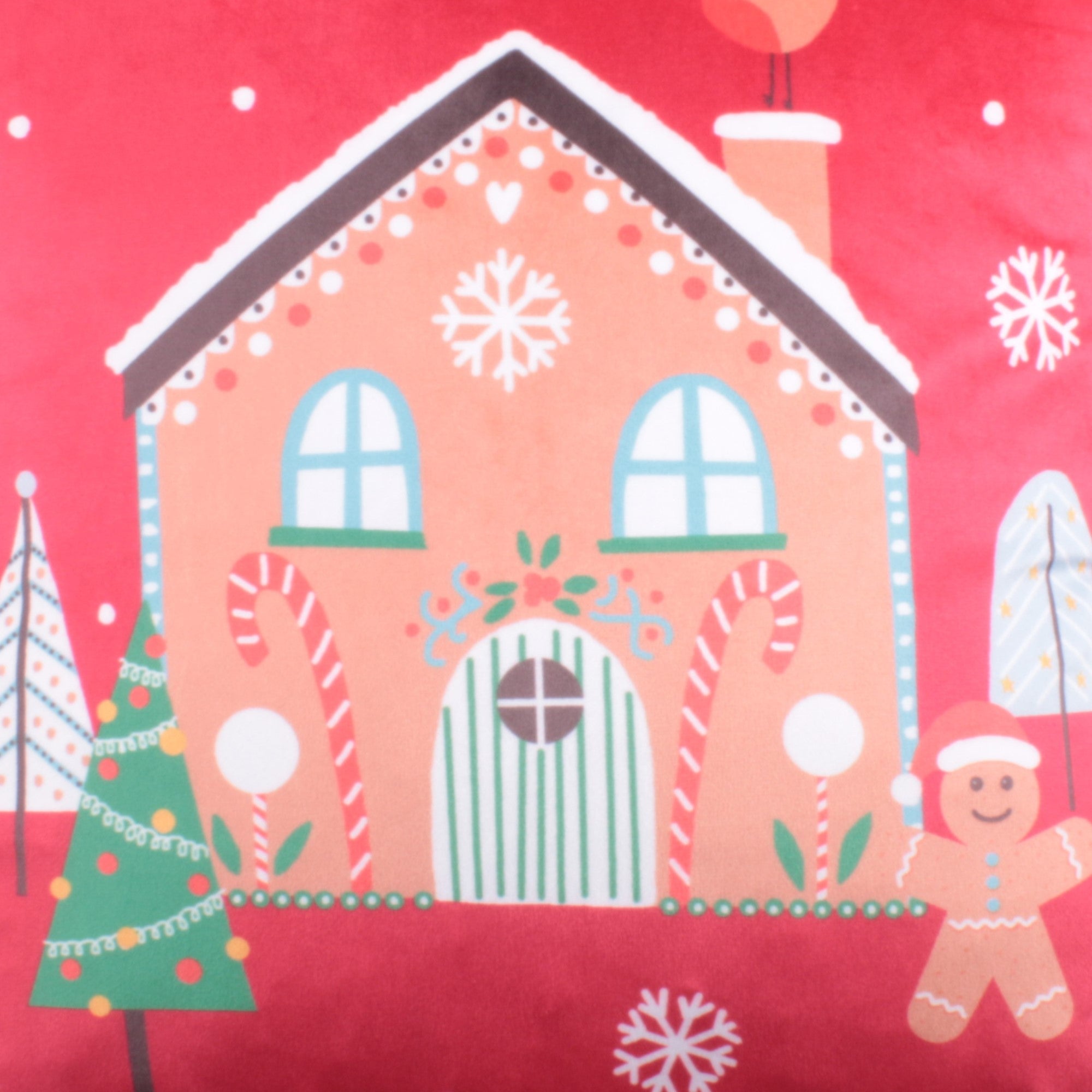 Gingerbread Man Cushion by Fusion Christmas in Multi 43 x 43cm - Cushion - Fusion Christmas