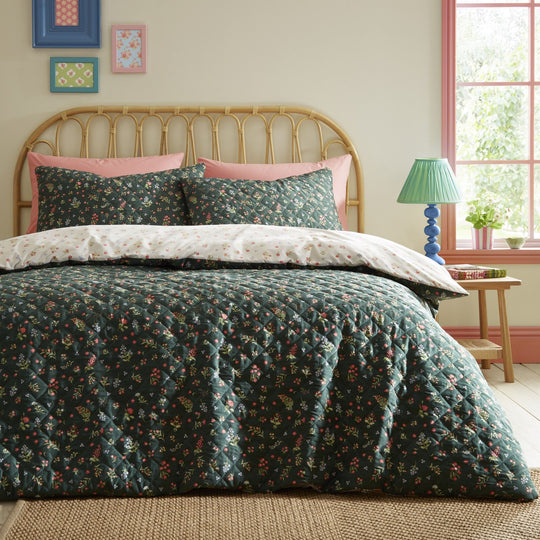 Nelly Duvet Cover Set in Green