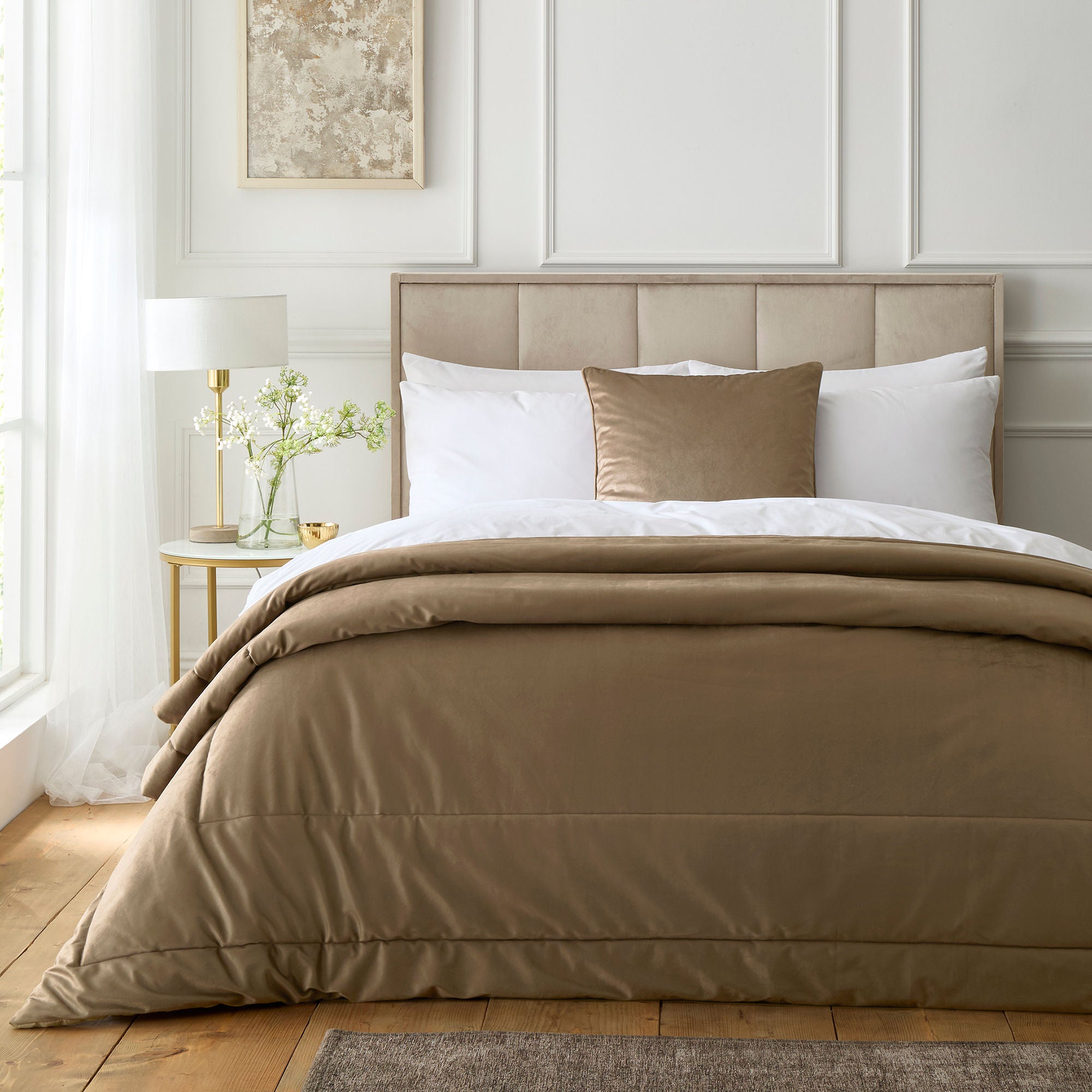 Harlan Bedspread in Taupe 235 x 235cm - Bedspread - Appletree