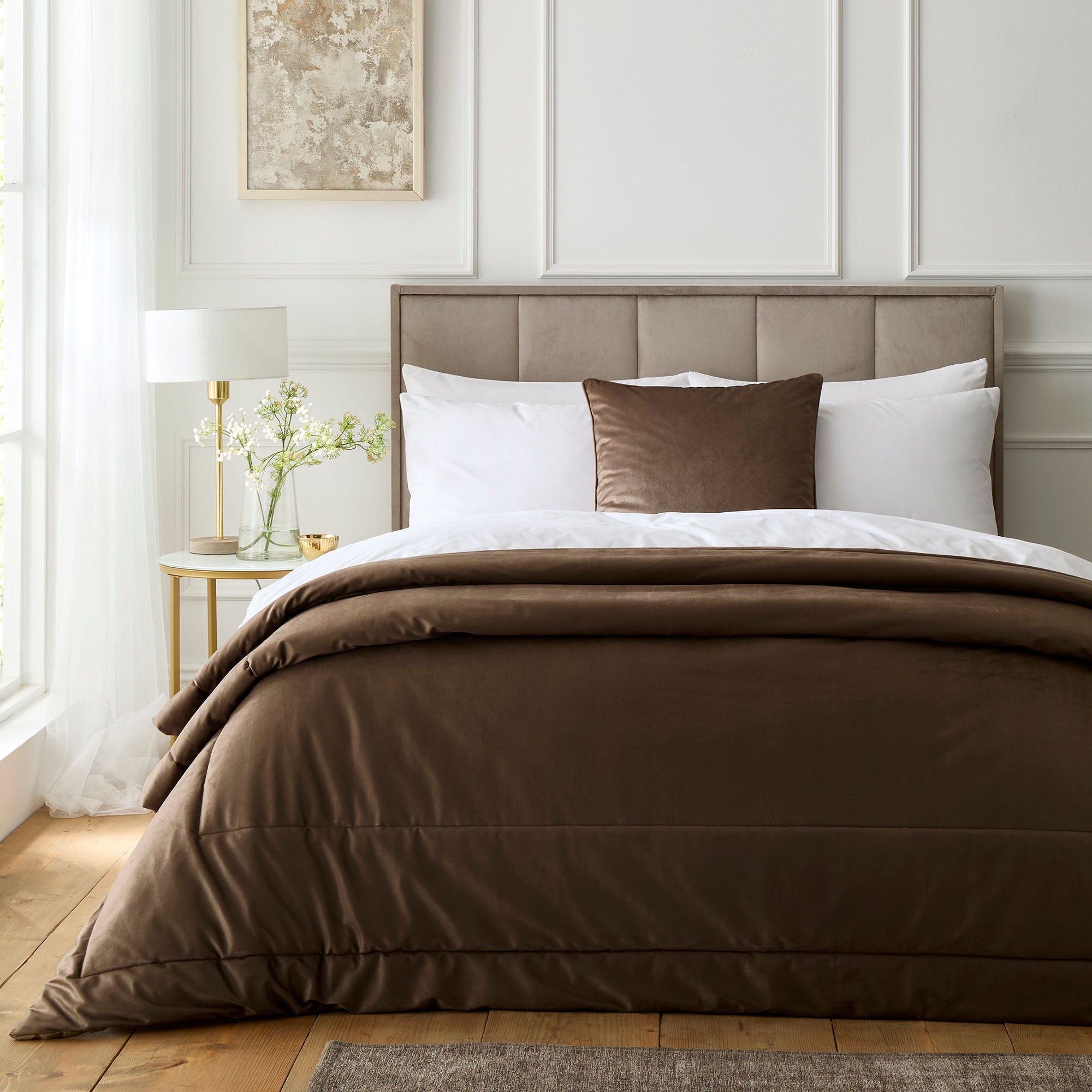 Harlan Velvet Cushion in Chocolate 55 x 55cm - Cushion - Appletree Heritage