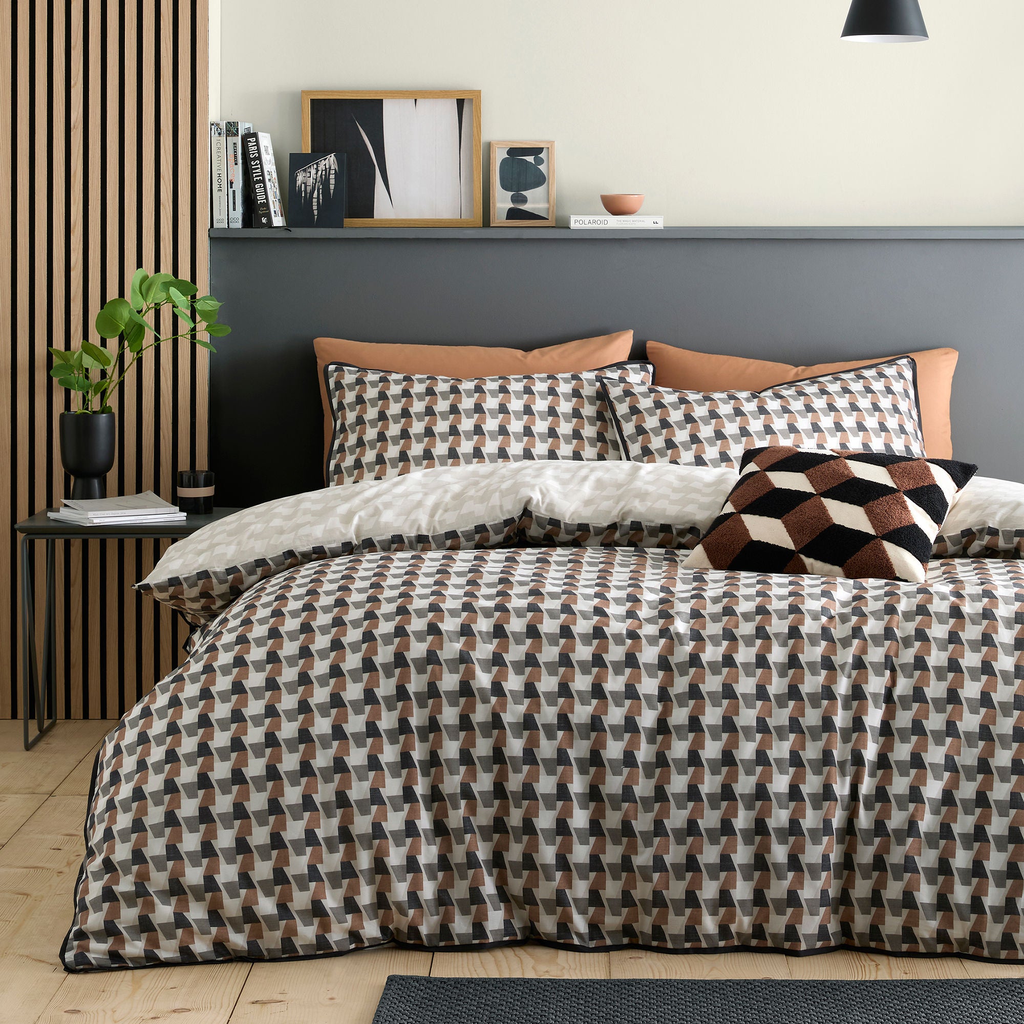 Jett Duvet Cover Set in Brown/Bracken - Duvet Cover Set - Appletree